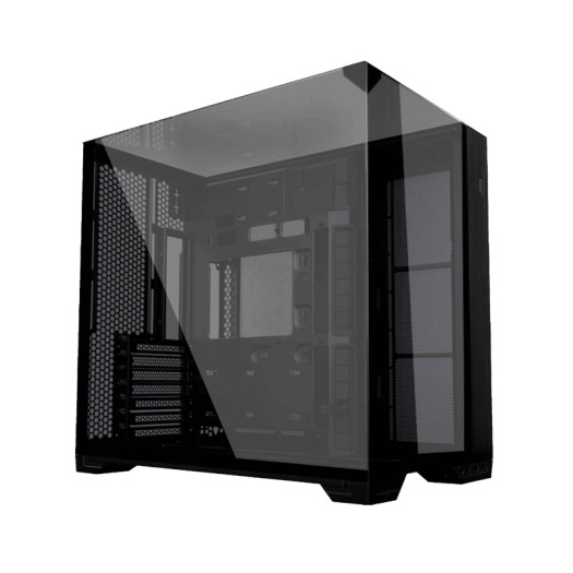 Lian Li O11 Vision Compact Tower Computer Case, Up to 360mm Radiator & 9x 120mm Fan Support, 1x 4mm & 1x 3mm Tempered Glass Panels, Steel & Aluminum Materials, Black | G99.O11VPX